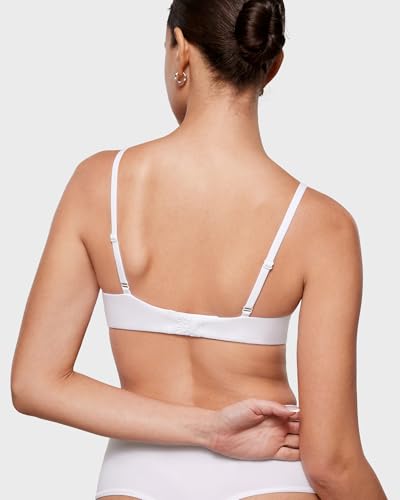Image of INLYRIC Women's Inbarely Plus Demi Bra Balconette Unlined Underwire No Padding Plunge Bras Comfortable