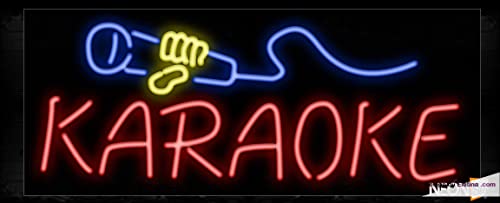 Real Neon Led Tubes Karaoke With Mic Logo Sign Handmade Lamp Neon Signs For Wall Decor PVC 14"x17"