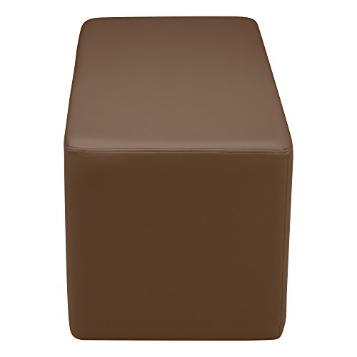 Image of Sprogs 18 inch H Structured Rectangle Stool -Flexible Modular Collaborative Soft Seating for Office, Home, Lounge and School Classrooms with Durable Frame & Set of 2 inch Casters Add-on -Chocolate