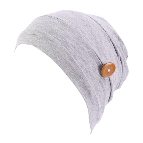SOIMISS Gorro de Quimioterapia de Algodón Modal Botón, Turbante Ajustable para Dormir, Adecuado para Mujeres Durante Tratamientos Oncológicos