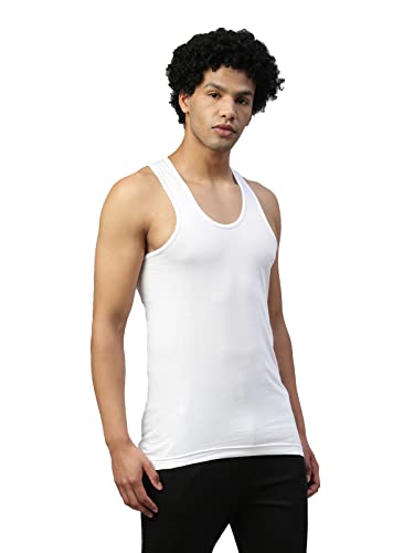 Image of Dixcy Scott Maximus Men's Solid Sleeveless Round Neck 100% Cotton Vest (Pack of 2)