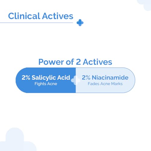The Derma Co Sali-Cinamide Anti-Acne Face Wash | with 2% Salicylic Acid & 2% Niacinamide | Helps Reduce Acne & Acne Marks | Deeply Cleanses Clogged Pores | 2.71 Fl Oz/80ml