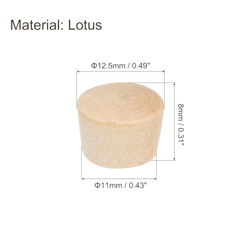 Image of uxcell 80Pcs Wood Button Plugs, 11mm /0.43 inch Flat Head Hardwood Screw Hole Plug Wooden Caps Buttons Wood Plug for Furniture Woodworking Craft Decor (12.5mm x 11mm)