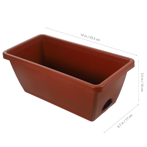 Pots de fleurs rectangulaires plastique solide Veemoon avec soucoupes intégrées - 3
