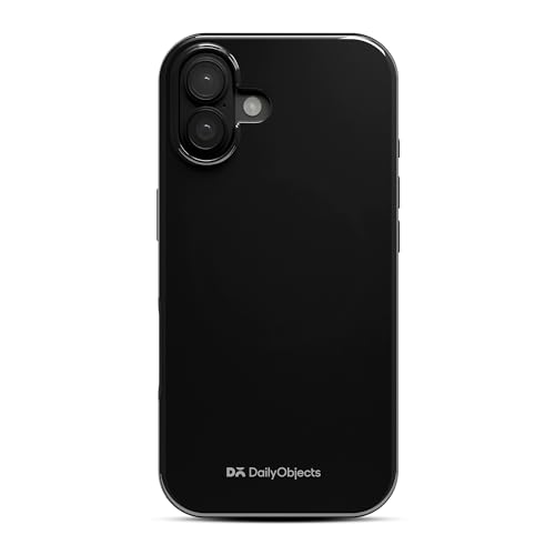 Image of DailyObjects Polycarbonate Enamel Bumper Magsafe Case for iPhone 16 Compatible with Mag-Safe Wireless Charging | Black Hybrid Magnetic Back Cover