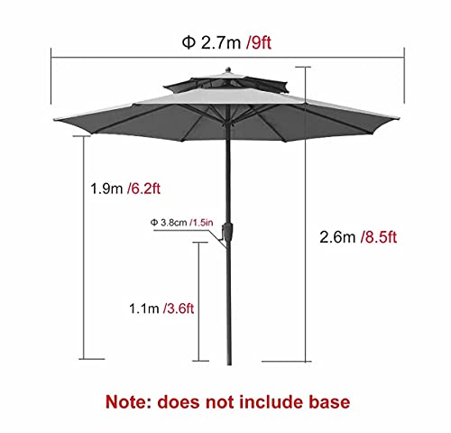 Parasol de jardín contra el calor y la lluvia con postes estables de hierro 6
