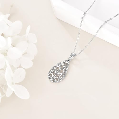 Filigree Necklace for Women Sterling Silver Filigree Teardrop Necklace Filigree Jewelry Gifts for Women Birthday Gift4