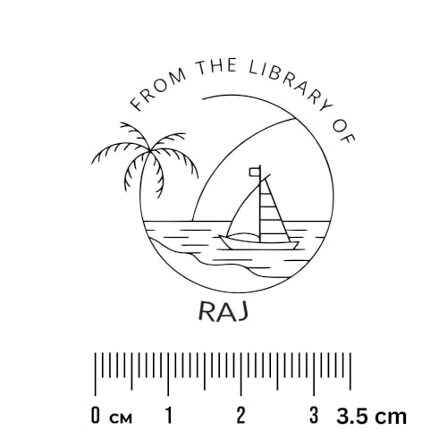 Image of Kunya Personalised Book Stamp with Your Name(3.5 cm Dia), customised for Stamping Books for Readers, Great Gift for booklovers, Kids, Teachers (Beach Reader)