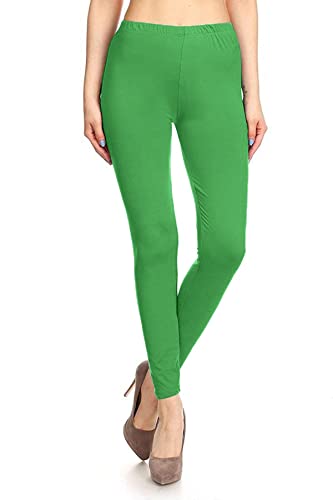 Image of Leggings Depot Women's High Waist Leggings Soft 1 inch Waistband Solid Pants - Regular, Plus, 1X3X, 3X5X