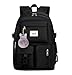 Teecho Waterproof School Backpack Set for Girl Fashion Women Backpack Purse College Bookbag Black