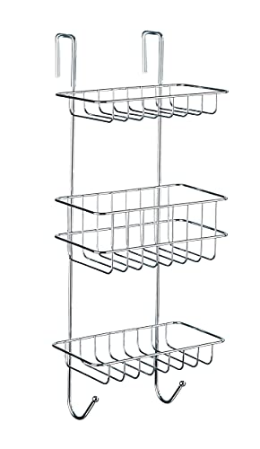 WENKO 16777100 Revigo duschhylla med 3 hyllor, stål, 22.5 x 57 x 18.5 cm, krom