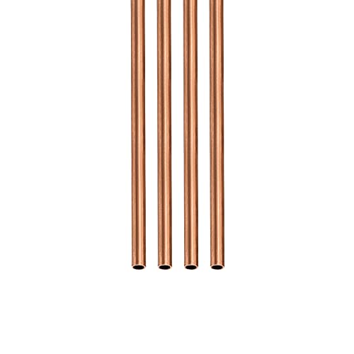 DTGN 2mm x 0.25mm x 300mm(ODxWall TxL) Cuivre Tube - 4Paquet - Bonne pour Machines Équipement Bricolage Décoratif Cadre - Rond Métal Tube