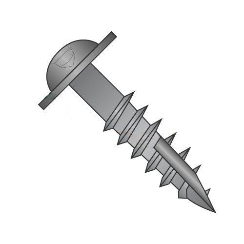 #8 x 2 Deep Thread Wood Screws/Square/Round Washer Head/Steel/Black Oxide/Type 17 Pt/Type 17 Point (Carton: 1,800 pcs)