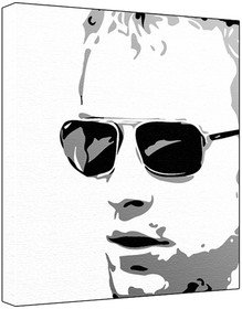 Chris Martin (100% Original Painting. Not A Print ) Acrylic Paint On Deep Framed Canvas (60 x 50 x 1.8 cm) 3-Colour Black/Grey/White-image-11