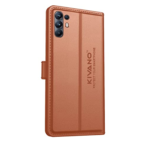 Image of KIVANO Compatible with Oppo F19 Pro Plus 5G Flip Cover | Leather Finish | Inside Pockets & Inbuilt Stand | Shockproof Wallet Style Magnetic Closure Back Cover Case