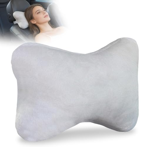 BAIFULAI Cojín para el cuello del coche: 27 × 19 cm, reposacabezas de coche, cojín cervical con bandas flexibles, cojín para reposacabezas, ideal para silla de oficina, sillas de jardín, asientos de