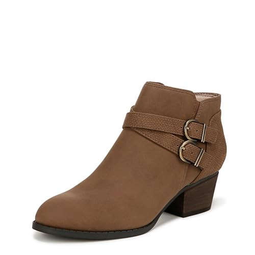 Life Stride Womens Blaire Block Heel Ankle Bootie Dark Taupe 9 M