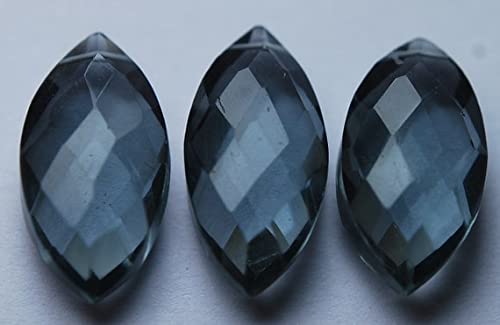 Quartz bleu de Londres pour remplacer les perles ternes, 20 briolettes 20mm