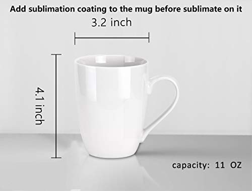Set de 6 tazas de porcelana blanca de 11 onzas miniatura 2