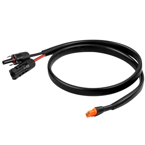 MOOKEERF Solar to XT60i Cable 10AWG with Flame Retardant Protective Sleeving - 3FT Solar Panel to XT60i Adapter Connector XT60i-F Extension Cable for Portable Power Station Solar Generator