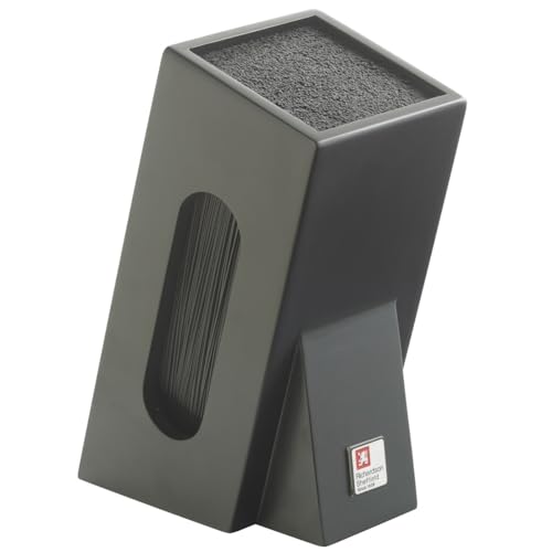 Richardson Sheffield Universal Messerblock ohne Messer Schwarz | Herausnehmbarer Bürsteneinsatz | Flexible Spaghetti-Borsten für leichtes Platzieren...