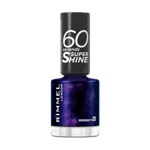 Rimmel London, 60 Seconds Super Shine, Esmalte de uñas, 563 Midtnight Rush, 8 ml