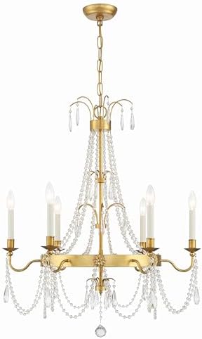 Crystorama Maizey 6 Light Antique Gold Chandelier
