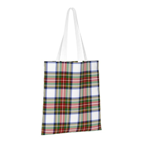 Stewart Royal Dress Plaid Scottish Minimalist Tote Bag - Polyester, Double Reinforced Handles, Lightweight & Durable For Everyday Carry2