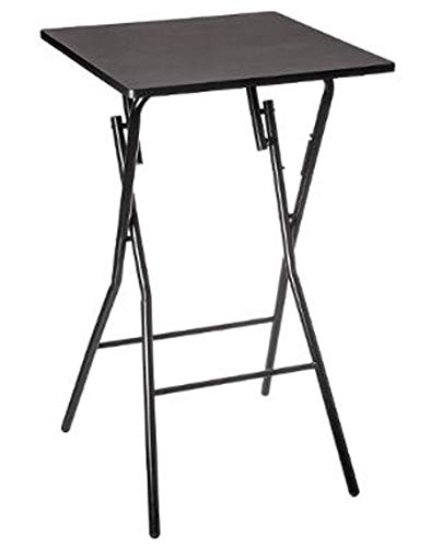 Table de bar pliante en métal coloris noir - L.60 x l.60 x H.103 cm -PEGANE-