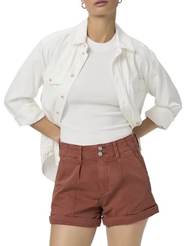 Paige Women's Brooklyn Short with Cuff, Vintage Clay Sunset, 27