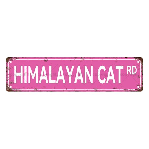 Himalayan Cat Metal Tin Sign, Vintage Hanging Plaque, Rustic Wall Art For Home Bathroom Porch Garden Wall Decor, 4 X 16 Inch