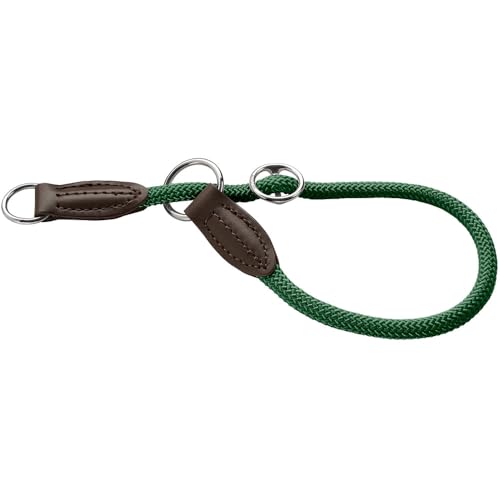 HUNTER Dressurhalsung FREESTYLE, Farbe: dunkelgrün, strapazierfähiges Tau mit Polyamid-Kern, weich & robust, wetterfest & pflegeleicht, ideal für Training & Alltag, Größe: S-M
