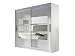Produktbild Kleiderschrank mit Spiegel London III, Schwebetürenschrank, Schiebetürenschrank, Modernes Schlafzimmerschrank 180x215x58cm, Garderobe, Schlafzimmer (Weiß, mit RGB LED Beleuchtung)
