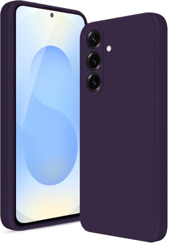 Image of DIZORO Microfiber Candy Case Compatible for Samsung S25 5g Smooth Touch Cushion Liquid Soft Silicone Gel Rubber Phone Cases Non-Slip Full Body Protective Shockproof Back Cover (Deep Purple)