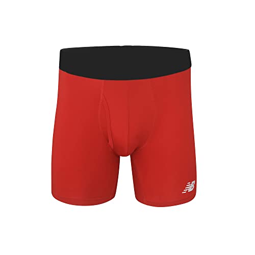 Image of New Balance Men's Performance Boxer Briefs with Fly, Breathable Stretch Underwear, Moisture Wicking, Soft Waistband (3 Pack)
