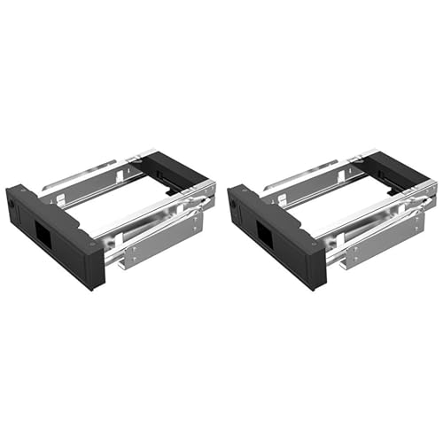 Dxoniislh 2X 1106SS 5.25 CD-ROM de Rack MóVil de Intercambio en Caliente Sin Bandeja Adaptador SSD de Disco Duro SATA Interno de 3,5 Pulgadas - Negro