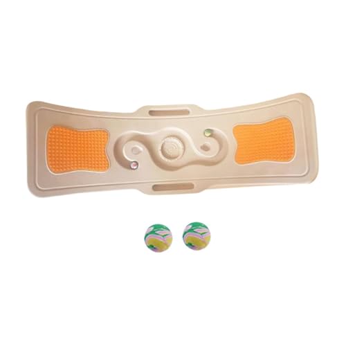 Yiju Indoor Kids Balance Board Balancing Board Strong Load Bearing Fun Children Trendy Wobble Board Balance Seesaw Board for Home, Champagne Orange