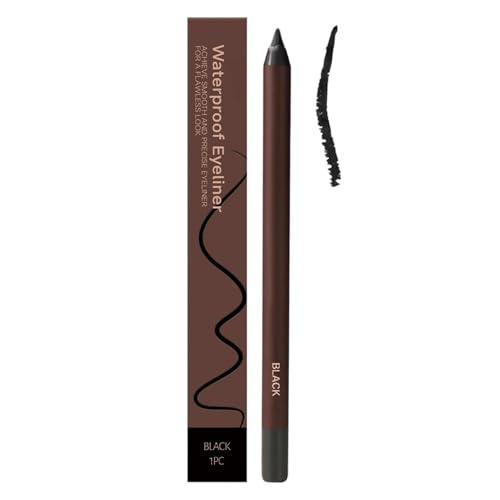 24 Hr Waterproof Eyeliner Duo Sharpenable Eye Pencil, 2025 New Eyeliner Pencil Waterproof, Long Lasting Eye Liner for Daily Makeup, No Smudging, Fading, Smooth And Easy To Color (Black)