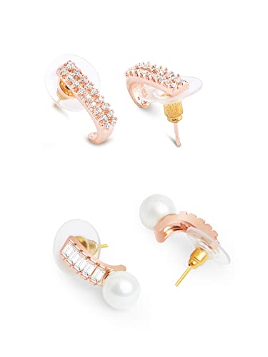 Contemporary Cubic Zirconia Studs Earrings Set - ZPFK13486