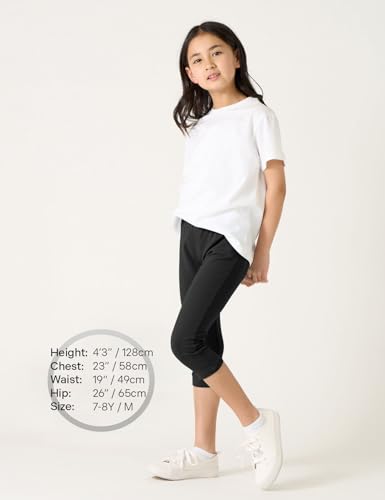 LAPASA Girls Leggings Pants 4 Pack Cotton Knit Toddler Print Solid Multipack Stretchy Soft Multicolor Long/Capri G11/G192