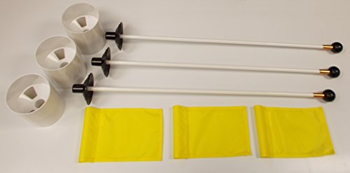 Deluxe Putting Green Accessory Kit - (3) PGA Plastic 6 Inch Cups & (3) Pin Markers with Yellow Jr Flags