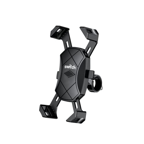 SWITCH Mobile Phone Holder Mount For Scooter Bike Bicycle Handlebar Compatible Cell Phone Grip Up To 6.5 Adjustable Clamp 360 Rotation 4 Telescopic Hands Universal Fit