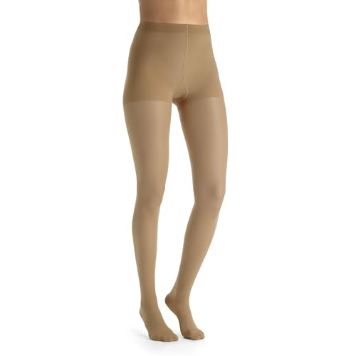 Image of JOBST UltraSheer 15-20mmHg Compression Stockings, Pantyhose, Waist High, Closed Toe, Sun Bronze, Small