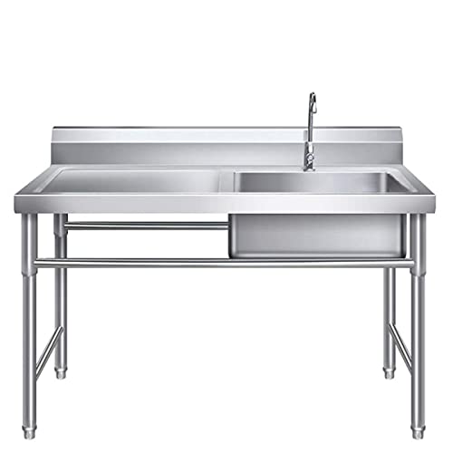 Preisvergleich Produktbild HUMNZR Mobiles Spültisch Edelstahl Spülbecken Einzelspüle Spüle Campingküche 1 Becken Schlauchanschluß Waschtisch,Rightsink-1mm