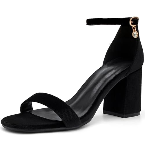 Women's Low Block Chunky Heels, Open Toe Ankle Strap Heels Sandals,Party & Dating Dress Heeled Shoes