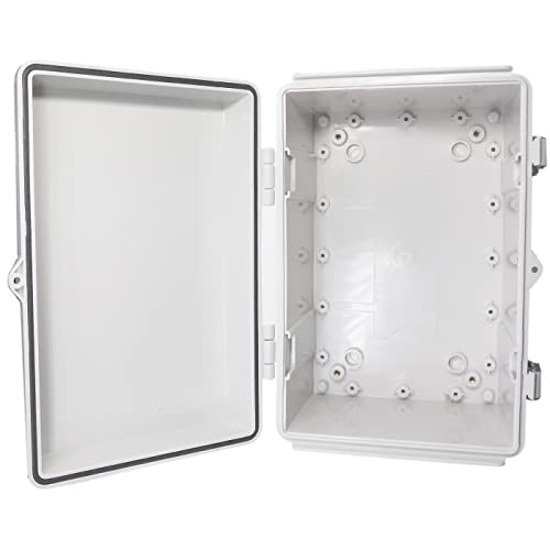 Image of Outdoor Waterproof Electrical Box Junction Box Weatherproof IP67 ABS Plastic Enclosure Switch Router Project Box Electronics Enclosure with Mounting Plate Wall Bracket Grey 11.8 inchx7.9 inchx6.7 inch