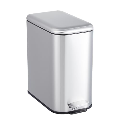 Caneca de basura rectangular acero inoxidable 12L plata