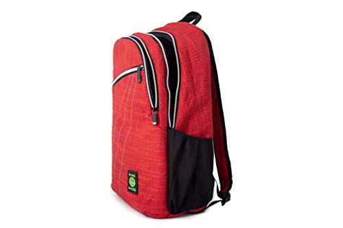 DIME BAGS Backpack with Padded Laptop Compartment, Durable Hempster Material, 11 Storage Pockets, For Travel & Daily Use, City Dweller (Red)4