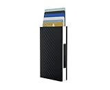 italienische designermöbel Internes Scheinfach (≈ 6) Ögon Design - Kartenetui Cascade Wallet - RFID Safe - Italienisches Leder und Aluminium - Carbon (Alu : Silver)