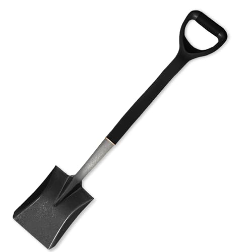 Pala de acero de boca cuadrada | Pala de jardín de cabeza cuadrada | Multifuncional para excavar y plantar | Mini palas de constructor con una fuerte cabeza de acero al carbono